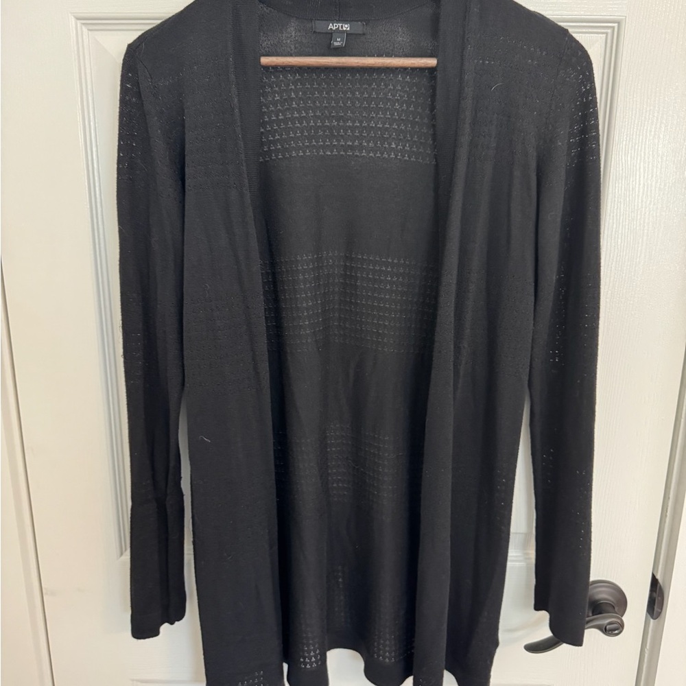 Apt. 9 Black Open-Front Lightweight Women's Cardigan